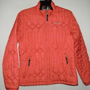 Spyder Red Quilted Full Zip Lined Jacket Size 10